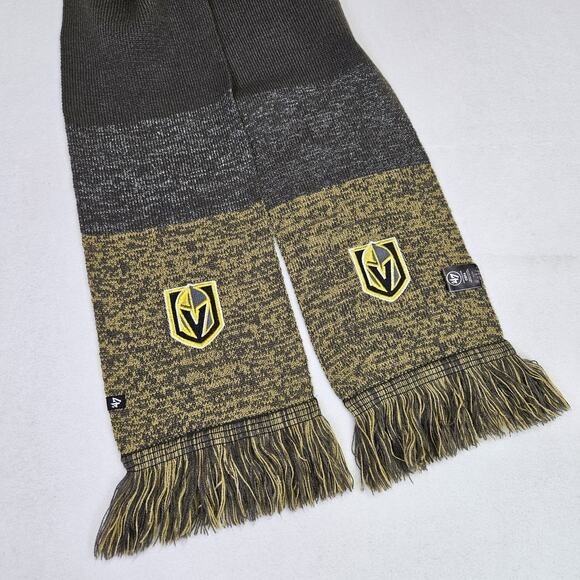 '47 Brand NHL Las Vegas Golden Knights Knit Scarf Fringed Hockey Winter Brown - Picture 1 of 11